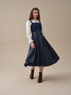 Dress Inspo, Wool Skirt, Wool Skirts, Soft Wool, Winter Wardrobe, Blue Brown, Sense, Romance, Blue Color