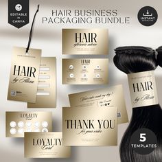 the hair salon package is shown with gold foil