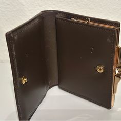 Authentic Burberry, Wallet, Great Condition Pre-Loved Used Once Brown Luxury Coin Purse With Card Slots, Luxury Brown Coin Purse With Card Slots, Formal Gold Wallet With Gold-tone Hardware, Formal Gold Wallets With Gold-tone Hardware, Elegant Gold Wallets For Business, Luxury Brown Wallets For Office, Luxury Brown Wallets, Elegant Rectangular Wallets With Fold Over Clasp, Luxury Brown Coin Purse With Coin Pocket