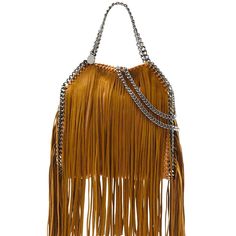 Stella Mccartney Falabella Fringe Fold Over Mini Crossbody Bag Vegan Mini Shaggy Deer Fringe Crossbody Bag With Top Handles. Signature Whipstitched And Chain Trim Shapes Shoulder Strap. Magnetic Snap Closure. Interior Flat Pocket. In Excellent Condition. Only Used A Couple Of Times Briefly. There Is Some Scratches And Marks On The Snap Closure, But Otherwise, No Signs Of Wear. I Stored It Hanging As Well, So The Fringes Won’t Get Creased. W 10", H 10"H, D 3" Handle Drop 4.5" Strap Length 41.73” Chic Brown Fringe Hobo Bag, Luxury Shoulder Bag With Fringe, Luxury Top Handle Shoulder Bag With Fringe, Elegant Brown Bag With Fringe, Chic Fringe Top Handle Shoulder Bag, Brown Top Handle Bag With Chain Strap, Evening Top Handle Bag With Fringe, Luxury Fringe Tote Shoulder Bag, Evening Fringe Top Handle Bag