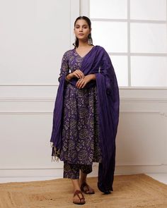 Add a touch of elegance to your wardrobe with our Violet Hand Block Printed Mul-Mul Suit Set. Made with high-quality mul-mul fabric and adorned with traditional Indian hand block printing, this striking violet suit set is perfect for any season. Complete the look with the matching dupatta for a stylish impact. No. of piece - 3 piece set. Color - Violet. Fabric - Mul-Mul. Washing Instructions - Dry Clean. Violet Fabric, Hand Block Printing, Palazzo Suit, Color Violet, Block Printing, Traditional Indian, Suit Set, Womens Size Chart, Washing Instructions