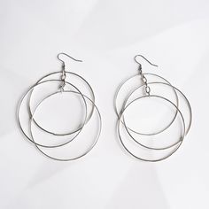 KISS Earrings - Twisted Silver Chic Dangle Alloy Jewelry, Chic Alloy Dangle Jewelry, Hoop Alloy Jewelry For Party, Party Hoop Alloy Jewelry, Trendy Hoop Earrings Made Of Alloy, Trendy Alloy Hoop Earrings, Trendy Single Alloy Earring, Elegant Circle-shaped Alloy Jewelry, Trendy Alloy Single Earring