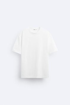 BOXY FIT T-SHIRT - Sea green | ZARA United States Oversized Plain Short Sleeve T-shirt, Basic Oversized Crew Neck T-shirt, Classic Oversized T-shirt For Summer, Classic Short Sleeve T-shirt For Streetwear, White Boxy Fit T-shirt With Text Print, White Boxy Fit Crew Neck T-shirt, Zara Crew Neck T-shirt With Relaxed Fit, White Classic Boxy Fit T-shirt, Zara T-shirt With Letter Print And Relaxed Fit