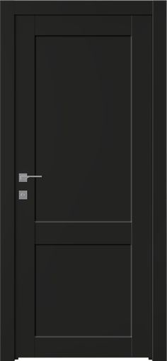 an open black door on a white background