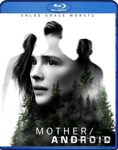 mother / android on blu - ray with blurry trees in the background