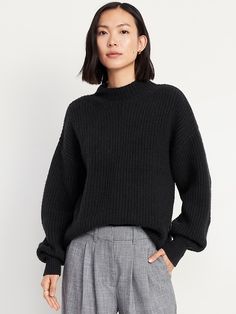 SoSoft Crop Sweater | Old Navy Black Knit Jumper, Popular Fashion, Crop Sweater, Old Navy Women, Sweaters Crewneck, Black Sweater, Outerwear Sweater, Sweater Black, Knit Jumper