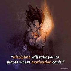 a drawing of a person with his arms crossed and the words,'discipline will take you to places where motivation can't