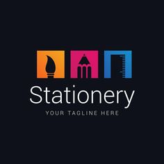 the stationery logo is colorful and has an image of a building with a spire on it