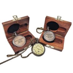 Brass Open Face Pocket Watch With Vest Chain and Leather Case to keep it secured Size of the Pocket Watch is 2" approximately. Material of Pocket Watch is Brass. Finish : Antiquated brass The Pocket Watch is battery operated, battery can be easily replaced by twisting the back of the Watch off. The Leather / Wooden case keeps it clean and safe, we can also engrave the Wooden Box or Leather Pouch for an additional $10.00, contact us for that service. The Pocket Watch and the case are handmade so variations are natural from piece to piece. ------------------------------------------ **PERSONALIZATION INSTRUCTIONS** ------------------------------------------ --- ** Please leave all details on notes to seller at checkout. ** --- * The Back side of the pocket watch can be engraved. * We can fit Vintage Chronometer Watch As A Gift, Vintage Chronometer Watch As Gift, Classic Pocket Watch Chronometer As Gift, Classic Pocket Watch With Chronometer As Gift, Vintage Engraved Watch Accessories As Gift, Antique Pocket Watch As Gift, Engraved Brown Watches For Gifts, Engraved Brown Watches For Gift, Engraved Brown Watches As Gift