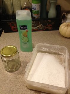 the ingredients for baking are sitting on the counter