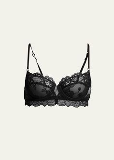 Lise Charmel Sublime En Dentelle Lace Demi Bra Italian Embroidery, Demi Cup, Sheer Bra, Demi Bra, Scalloped Lace, Bergdorf Goodman, Bulgaria, Tops Designs, Luxury Fashion