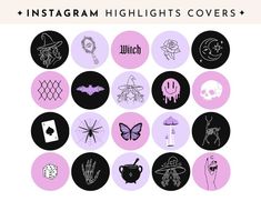 Black Instagram Highlight Covers Joker Jewelry, Gothic Instagram, Witchy Instagram, Flower Funny