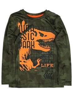 Jumping Beans Boys Long Green Camo Jurassic Park Dinosaur T-Shirt Tee Shirt 4 He will love wearing this silky green & orange camo long sleeved "Life found a way" Jurassic Park dinosaur t-shirt! Boys sizes 100% polyester Made in China Payment We accept PayPal as our payment method. Immediate payment is required. If you have any questions about payment, please feel free to contact our customer support team. Return Policy We have a no hassle return policy If you are unhappy with your purchase, plea Dinosaur Tshirt, Orange Camo, Boys Graphic Tee, Love My Boys, Jumping Beans, Boy Tees, Boy Clothes, Support Team, Green Camo