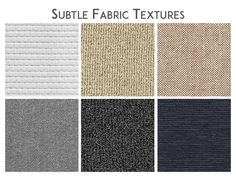 the fabric textures are available in several different colors and sizes, including black, white, gray