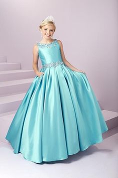 Expertly designed for the modern princess, the Tiffany Princess 13485 Girls Pageant Dress is a stunning Mikado A Line masterpiece. Embellished with intricate beadwork and featuring convenient pockets, this open back ball gown will make any young lady feel like royalty. <span data-mce-fragment=1>A beaded scoop neckline and waistband showcase this adorable gown. Complete with a box pleated, a-line mikado skirt with front Pockets, and an open back with lace-up.</span> Open Back Ball Gown, Girls Pageant Dress, Lipstick Pink, Hot Pink Roses, Rose Lipstick, Modern Princess, Girls Pageant Dresses, Pageant Dress, Bridesmaids Dresses