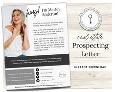 a brochure that has been designed to look like a real estate prospect letter