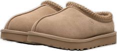 Classic Slip-on Slippers With Textured Footbed, Classic Beige Slip-ons With Cushioned Footbed, Beige Flat Slippers With Textured Sole, Beige Suede Slippers With Round Toe, Beige Suede Round Toe Slippers, Beige Slip-on Slippers With Leather Sole, Beige Suede Slippers With Cushioned Footbed, Classic Beige Slippers With Round Toe, Classic Beige Round Toe Slippers