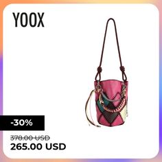 medium, leather, no appliqués, two-tone, unlined, clasp fastening, double handle, daytime, contains non-textile parts of animal origin , Color: Fuchsia , Size: -- Color Fuchsia, Bucket Bag, Two Tone, Textiles, Handbags, The Originals, Leather, Color, Design