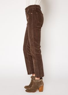 The modern tailored hem design and timeless silhouette of these jeans will make them the perfect addition to your wardrobe. Constructed of premium corduroy material for ultimate comfort, these jeans will be sure to last. Model is 5'10" wearing size 26. Approx. Rise: 10 3/4" Inseam: 27"Approx. Knee: 14 3/4" Leg Opening: 16" 99% Cotton, 1% Spandex Made in USA Fits true to size. Corduroy Straight Leg Jeans For Work, Fall Corduroy Jeans For Workwear, Fitted Corduroy Straight Leg Jeans, Fall Corduroy Jeans With Five Pockets, Fitted Straight Leg Corduroy Jeans, Corduroy Material, Kick Flare Jeans, Kick Flares, Blazer With Jeans