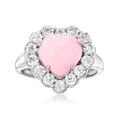 White Stone Jewelry, Opal Heart Ring, October Birthdays, Morganite Diamond Ring, Pretty Ring, Morganite Diamond, Ring Opal, Fine Jewelery, Jewelry Essentials