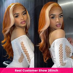 Brand: Lolly Hair Hair color: Ginger Blonde Lace Front Wig Material: 100% human hair Hair Type: Brazilian Virgin Hair, Pre Plucked Human Hair Wigs Texture: Straight Lace Wig, HD Transparent Lace Frontal Wig ,Ombre Bone Straight Lace Front Wig, Colored Human Hair Wigs,30 Inch Straight Lace Lace Front Wig Lace design: 13x1 T part Lace Front Wig, 4x4 Glueless Lace Closure Wig, 13x4 ear to ear Lace Frontal Wigs Length: 8-30 inch, Long Human Hair Wigs, Medium Human Hair Wig, Short Human Hair Wig Can Ginger Blonde, Ginger Color, Blonde Body Wave, Lace Closure Hairstyles, Blonde Streaks, Ginger Hair Color, Hair Tape, Frontal Hairstyles, Colored Wigs