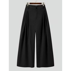 INCERUN Pantalones Anchos de Pierna para Hombre Pantalones Holgados Casuales de Cintura Alta - Walmart.com Mens Wide Leg Pants, Techwear Pants, Gothic Pants, Casual Summer Pants, High Waisted Dress Pants, Vintage Hip Hop, Baggy Cargo Pants, Trouser Outfits, Cotton Linen Pants