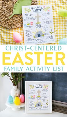 an easter activity list with the words christ - centered easter family activity list