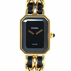 Find many great new & used options and get the best deals for CHANEL Premiere 20mm Yellow Gold Plated Case with Black and Gold Strap Women's Wristwatch at the best online prices at eBay! Free shipping for many products! Black Watch With Diamond Hour Markers For Evening, Black Watches With Rectangular Dial For Evening, Black Watch Accessories With Rectangular Dial For Evening, Black Watch Accessories With Diamond Hour Markers For Evening, Timeless Black Watch Accessories For Evening, Elegant Black Watch Bracelet Strap, Elegant Black Evening Watch Accessories, Black Timeless Watch With Bracelet Strap, Timeless Black Watch With Bracelet Strap