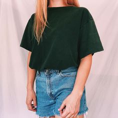 Fashion Round Neck Short Sleeve Vintage Printed Tee Fashion T Shirt, Fashion Pattern, French Fashion, Printed Tees, Vintage Prints, Aesthetic Clothes, Denim Skirt, Sleeve Styles, Mom Jeans