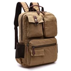 OrcaJump – Oxford Canvas Mens Shoulder Bag – Outdoor Use – OrcaJump Store Outdoor Canvas Bag With Multiple Pockets, Outdoor Canvas Bags With Multiple Pockets, Casual Brown Laptop Backpack, Khaki Canvas Bag With Multiple Pockets, Outdoor Brown Shoulder Bag With Multiple Pockets, Brown Outdoor Bags With Pockets, Brown Outdoor Shoulder Bag With Multiple Pockets, Casual Brown Laptop Bag With Zipper Pocket, Brown Canvas Travel Bag With Multiple Pockets