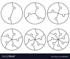 four puzzles pieces in the shape of a circle