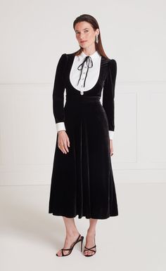 Eliana Bib Dress - Black | Dresses and Jumpsuits | Temperley London Carolina Dress, Classy Jumpsuit, Bib Dress, Bib Collar, Printed Halter Dress, Elegant Dresses Classy, Dusk To Dawn, Temperley London, Strappy Dresses