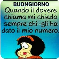 an image of a cartoon character with the words'buongirono quando i dovre chiama mi chee se