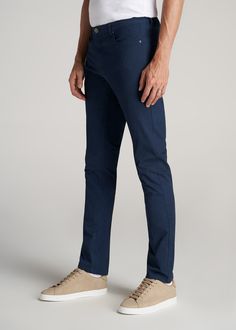 About Our Long Inseam Pants If you love our Carman jeans, you'll love our Carman pants for tall men. You've been searching far and wide for the perfect pair of pants that are long enough for your legs while still providing a flattering fit – and now you've found them. These casual pants have been made specifically for guys between 6'3” and 7'1” with up to a 40” inseam so you can leave the days of short hems in the past. They have a flattering tapered fit that's stylish while still providing enou Classic Stretch Jeans, Stretch Jeans With Welt Pockets In Straight Cut, Fitted Denim Pants With Welt Pockets, Stretch Straight Jeans With Welt Pockets, Fitted Denim Blue Bottoms For Business Casual, Fitted Denim Blue Bottoms With Welt Pockets, Fitted Denim Bottoms With Welt Pockets, Chino Cotton Twill Pants With Welt Pockets, Chino Cotton Twill Trousers With Welt Pockets