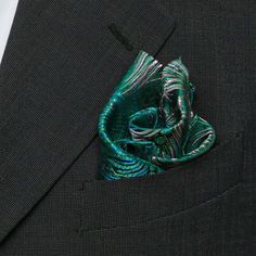 This men's pocket square, featuring a beautiful peacock design, is the perfect accessory to elevate any suit. Constructed with high-quality polyester brocade and measuring 10" x 10", it exudes elegance and sophistication. For best results, we recommend dry cleaning only. Green Pocket Square For Formal Occasions, Elegant Multicolor Pocket Square For Formal Wear, Elegant Multicolor Pocket Square For Formal Occasions, Elegant Multicolor Formal Pocket Square, Elegant Multicolor Pocket Square, Pocket Square Pattern, Beautiful Peacock, Peacock Pattern, Peacock Design