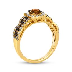 Chocolate Waterfall, Levian Rings, Chocolate Diamond, Bold Rings, Chocolate Diamonds, Le Vian, Black Rhodium, Scalloped Edges, 2 Carat