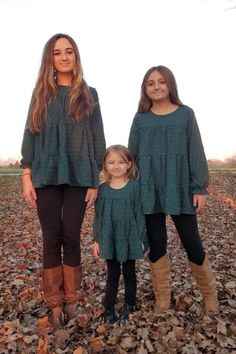 *Each top sold separately* Long sleeve design makes it a perfect pick all Fall / Winter Mom & child tops both feature an oversized tiered design Ultra-soft material for comfort & ease Twinning is winning! These Forest Green Swiss Dot Tops feature long sleeves and a feminine flowy design. In a versatile green color, this top is made from soft and breathable fabric that will keep her comfy during all adventures. She can pair it with a variety of SIP bottoms & our booties for the perfect look! Litt Mommy And Me Clothing, Green Ruffle Top, Sparkle In Pink, Children Top, Flowy Design, Long Sleeve Design, Mommy And Me Outfits, Mom Kid, Swiss Dot