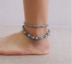 Material:                                  Stone & Metal Plating:                                          Platinum Plated Anklet Inner Perimeter:                                          Approx 17.7cm ( Size Adjustable ) Anklet Length:                                          Approx 19cm ( Size Adjustable ) Anklet Length:                                  Approx 19cm ( Size Adjustable ) Anklet Inner Perimeter:                                          Approx 17.7cm ( Size Adjustable ) Anklet Bead Size:                                           Approx 4mm / 6mm Pendant Size:                                           Approx 19 x 16 x 2mm Weight:                                           Approx 20g Pendant Feature:                                           Multiple Layers + Size Adjustable + R Blue Starfish Charm Anklet For Vacation, Blue Anklet With Starfish Charm For Vacation, Blue Anklets With Starfish Charm For Gift, Blue Anklets With Starfish Charm As Gift, Ocean-inspired Summer Beach Anklets, Blue Starfish Charm Anklet For Summer, Turquoise Anklets With Starfish Charm For Beach, Blue Anklet With Starfish Charm For Summer, Summer Beach Anklets With Starfish Charm