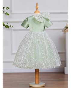 Get 10% off now! Buy green satin flowers tulle rustic wedding flower girl dress with sleeves at cheap price online. Free stable shipping and pro custom service since 2009. Spring Wedding Green Ball Gown, Green Floral Applique Princess Dress For Wedding, Green Princess Dress With Floral Applique For Wedding, Elegant Green Princess Dress For Spring, Fitted Green Ball Gown For Dress-up, Green Princess Dress With Floral Applique For Party, Green Princess Dress With Floral Applique, Fitted Princess Dress For Spring Wedding, Green Fitted Princess Dress With Short Sleeves