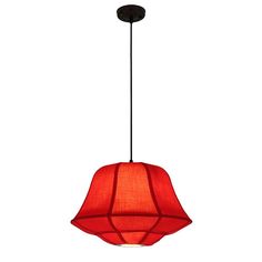 a red light hanging from a ceiling fixture