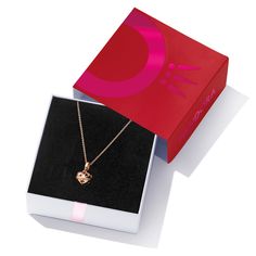 From Pandora, unbox the sound of the season with this Festive Bell and Necklace Gift Set. Inspired by the classic holiday motif with a Pandora twist, this 14k rose gold-plated festive bell charm brings joy to their jingle with star and heart shaped cut outs. Beautifully paired with a matching cable chain necklace, it's the perfect gift for the one who creates holiday magic wherever they go. Pandora Style #: B802277-1 Rose Gold Jewelry With Gift Box, Rose Gold Jewelry With Gift Box For Her, Bell Rose, Pandora Heart, Pandora Necklace, Birthday Gift Baskets, Angel Doll, Brings Joy, Rose Gold Heart