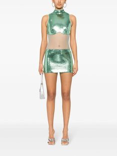 David Koma Sequin Mini Dress - Farfetch Summer Mini Dress With Sheer Bodice And Fitted Design, Summer Fitted Mini Dress With Sheer Bodice, Fitted Summer Mini Dress With Sheer Bodice, Embellished Sequin Summer Club Dress, Summer Embellished Sequin Dress For Club, Embellished Sequin Dress For Club In Summer, Sleeveless Mesh Dress With Sheer Bodice, Summer Cocktail Mini Dress With Contrast Sequin, Summer Mini Dress With Contrast Sequin