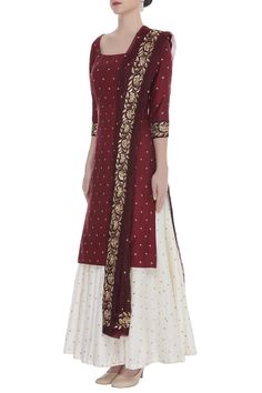 If are in search of a new outfit, then this hand embroidered long kurta with skirt and dupatta will be an excellent pick for you.
Hand embroidered
Square neckline and three-quarter sleeves
Straight and long kurta
Comes with skirt and dupatta - Aza Fashions Bollywood Style Dress With Embroidered Border For Reception, Floor-length Sharara With Embroidered Border For Festivities, Festive Floor-length Embroidered Kurta, Traditional Designer Sharara Long Skirt, Traditional Designer Wear Sharara, Eid Long Skirt Traditional Wear With Dupatta, Eid Traditional Wear With Dupatta And Long Skirt, Eid Long Skirt With Dupatta, Elegant Red Anarkali Set With Embroidered Border