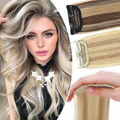 One Piece Short Clip In 100% Remy Human Hair Extensions Toupee Base Hair Pad T17 | eBay Hair Color Shades, Malaysian Hair, Ash Blonde, Wigs Hair Extensions, Brazilian Hair