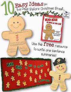 the 10 easy ideas for christmas break use this free resources to turn one sentence into summarise