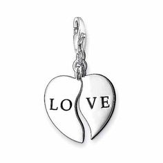 Charm 0630 Heart Love-THOMAS SABO-Swag Designer Jewelry Thomas Sabo Charms, Four Letter Words, The Other Half, Other Half, Thomas Sabo, Love Is Free, Heart Love, Sterling Silver Charm, Heart Design