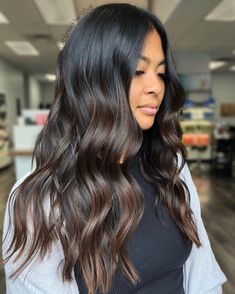 Dimensional Brunette Balayage, Black Hair Color Ideas, Lived In Hair, Brown Hair Looks, Hair Inspiration Long, Brown Hair Inspo, Balayage Hair Dark