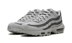 The Nike Air Max 95 “Grayscale” is a versatile colorway of the retro running and lifestyle sneaker.  The Air Max 95 debuted back in the mid-1990s and is now one of Nike’s most essential sneakers.  On the “Greyscale” colorway, the shoe undergoes a makeover in the name of versatility.  It features a grey mesh upper with black and grey wavy leather overlay panels on the sides.  A small black Swoosh can be seen on the collar while “Air Max” branding is found on the tongue.  Underfoot, visible Air un Nike Air Max Gray Streetwear Shoes, Airmax 95 Anatomy Of Air, Air Max 95 Earth Day, Air Max 95 Grey, Air Max 95 Og Neon, Jordan New, Air Max 95, Nike Air Max 95, Stadium Goods