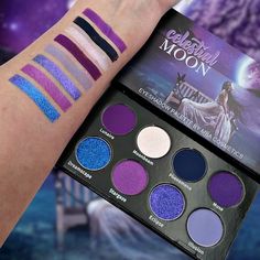 Celestial Moon Eyeshadow Palette (8) 26mm pans 1.6gram each in a black palette with mirror 3 Matte Shades 2 Shimmer Shades 3 Duochrome Shades Talc, Mica, Isopropyl Palmitate, Dimethicaone, Pentaerythrityl Tetraisostereate, Silica, Diisostearyl malate, Magnesium Stearate, Tocopheryl Acetate, Phenoxyethanol, Ethylhexyl-glycerin, CI 77891, CI 77491, CI 77491, CI 77491, CI 77007, CI 77288, CI 77289, CI 77742, CI 19140, CI 42090   Multichromes shift various colors in different lighting situations. Ou Moon Eyeshadow, Black Palette, Galaxy Makeup, Beginners Eye Makeup, Simple Makeup Tips, Makeup Artist Tips, Mirror 3, Colorful Eye Makeup, Eyeshadow Pallets