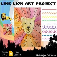 the lion art project has been designed by students to learn how to draw and paint